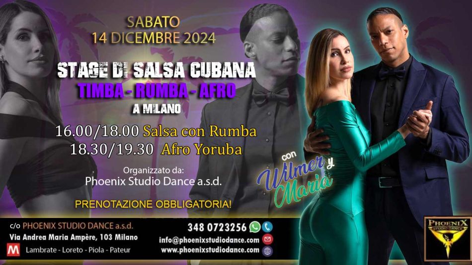 Stage di Salsa Cubana con Wilmer y Maria a Milano 14 Dicembre 2024