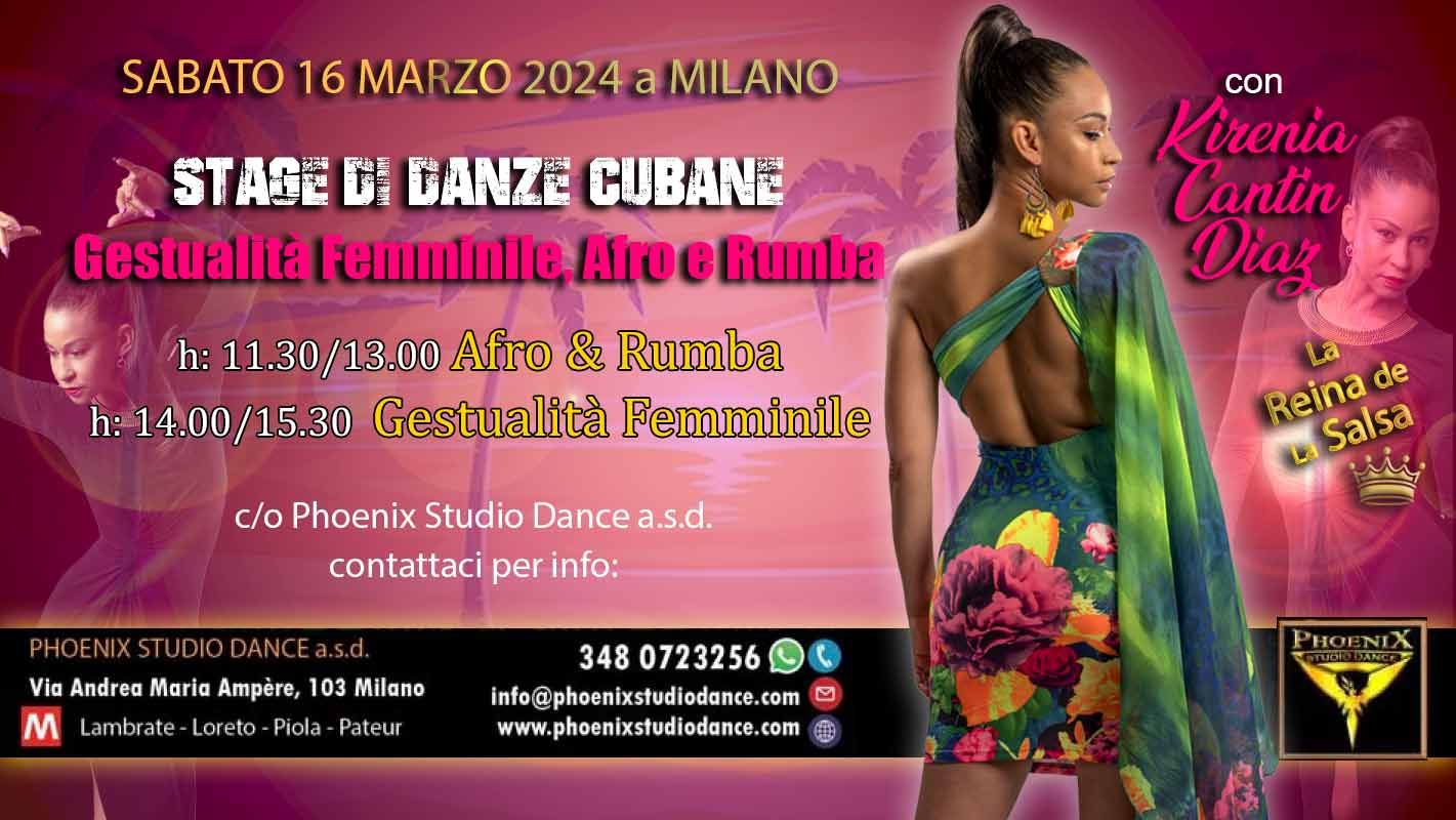 Stage di Afro & Rumba, Gestualità Femminile con Kirenia Cantin Diaz