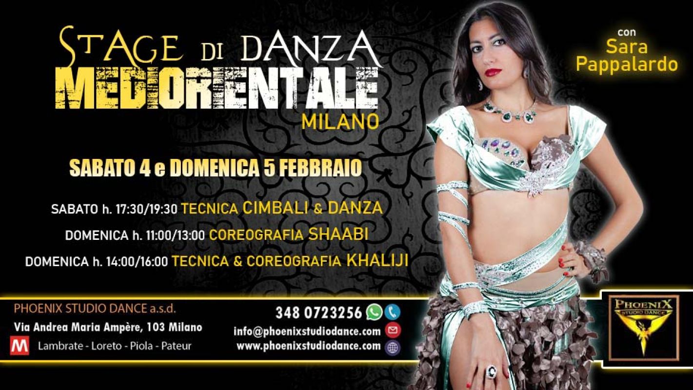 Stage di Danza Mediorientale con Sara Pappalardo 4 e 5 Febbraio 2023