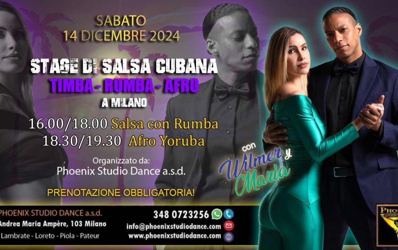 Stage di Salsa Cubana con Wilmer y Maria a Milano 14 Dicembre 2024